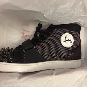 Christian Louboutin Lou Pik Black and Pink Sneakers